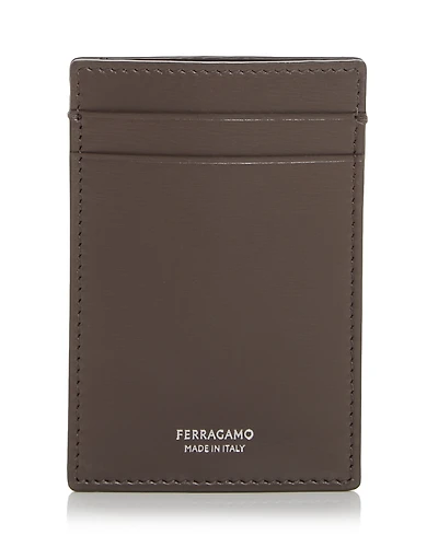 Ferragamo Leather Money Clip & Card Case