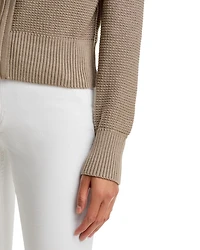 Textured Zip Front Cardigan
