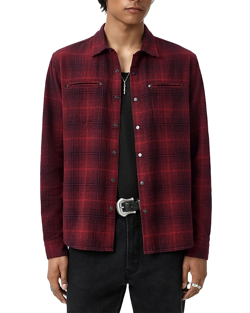 John Varvatos Dario Brushed Plaid Shirt