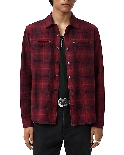 John Varvatos Dario Brushed Plaid Shirt