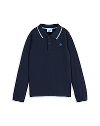 Scotch & Soda Boys' Long Sleeve Pique Polo Shirt - Big Kid