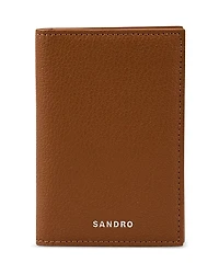 Sandro Grained Leather Foldable Card Holder