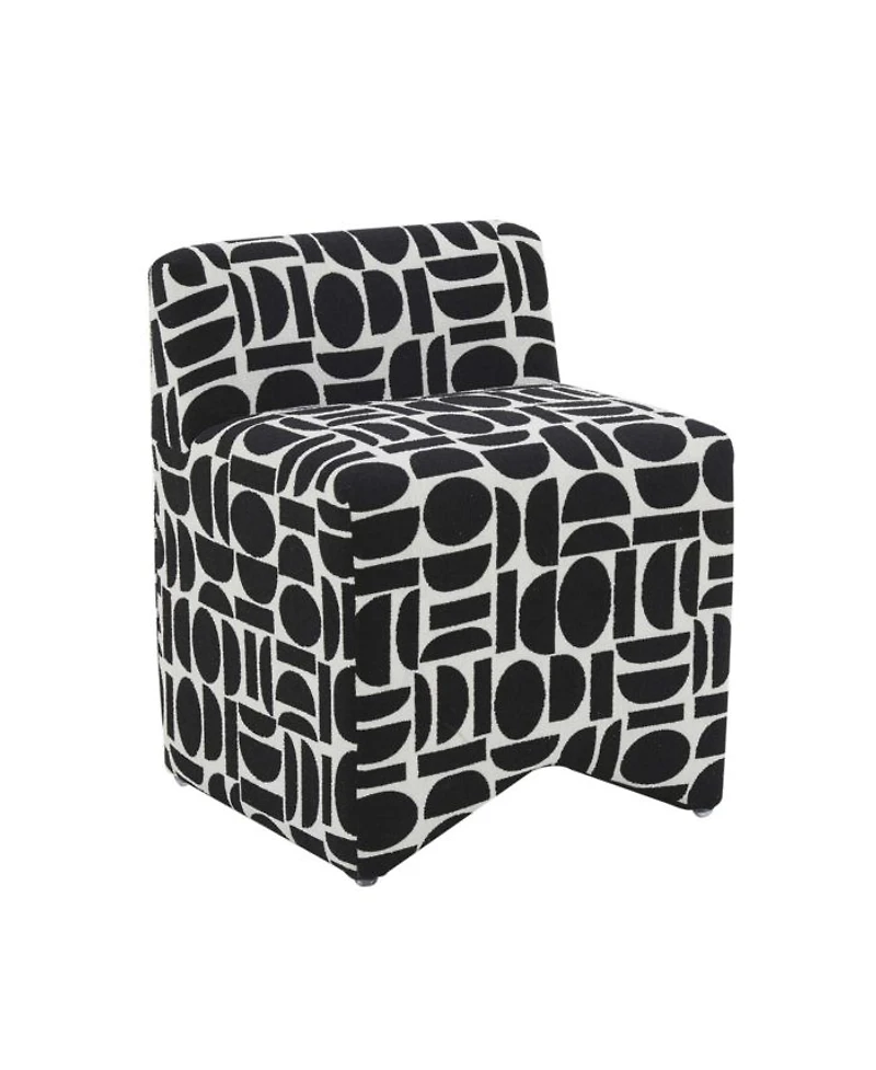 Pippa Geometric Jacquard Weave Stool in Merlot