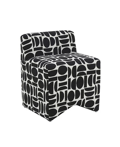Pippa Geometric Jacquard Weave Stool in Merlot