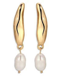 Ettika Cultured Freshwater Pearl Liquid Luxe Drop Earrings