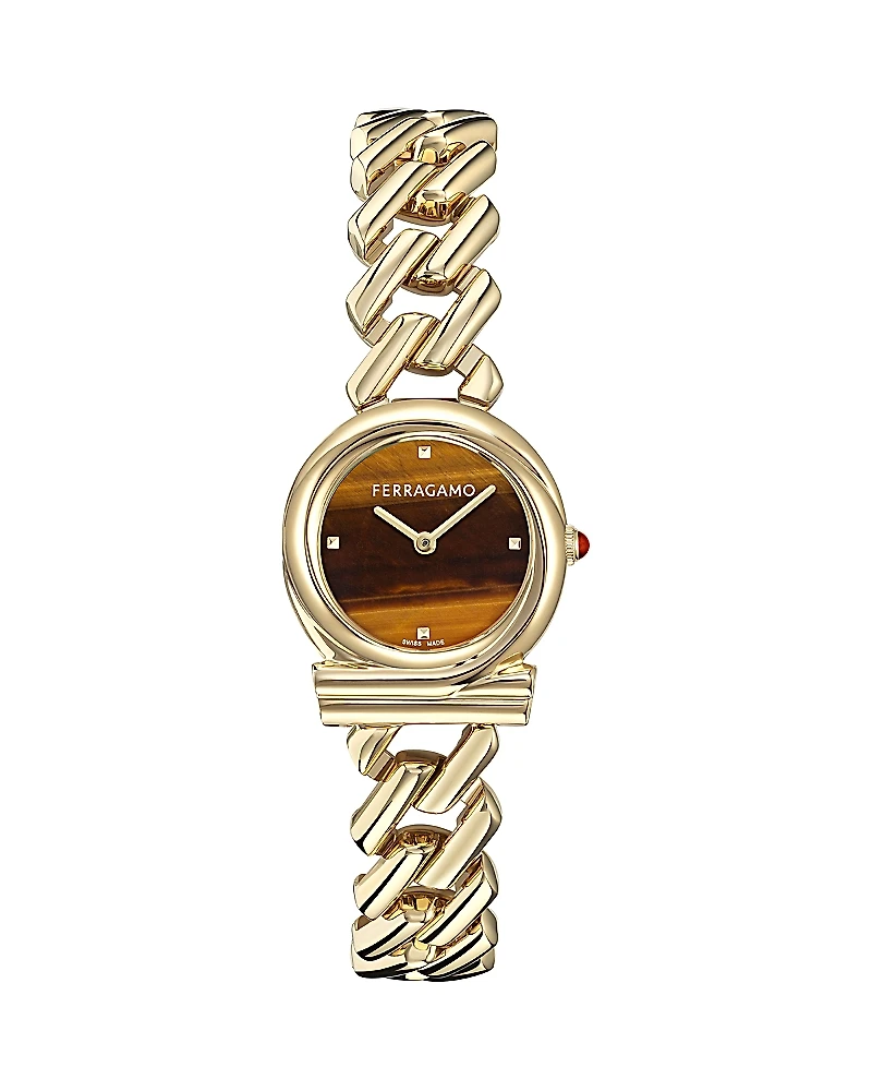 Ferragamo Gancini Twisted Chain Bracelet Watch