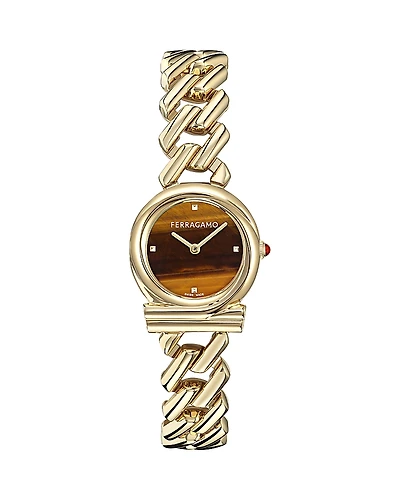 Ferragamo Gancini Twisted Chain Bracelet Watch