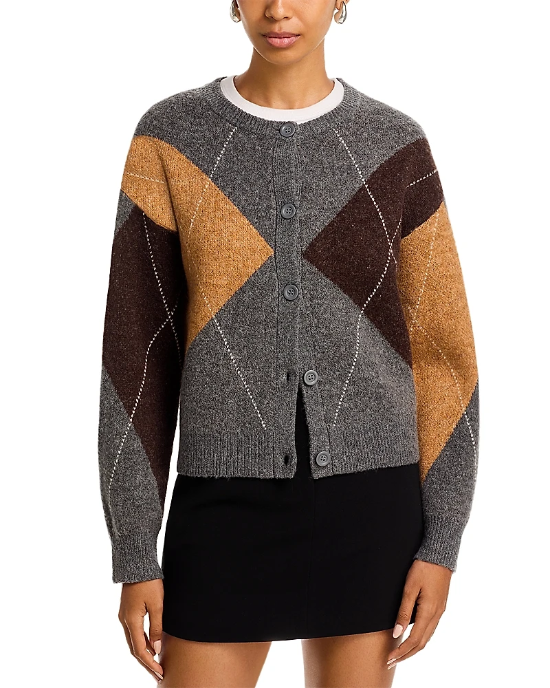 Steve Madden Vivia Argyle Cardigan Sweater