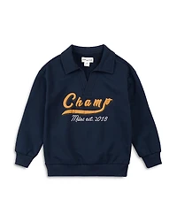 Miles The Label Boys' Champion Puff Print Logo Collared Sweatshirt - Little Kid