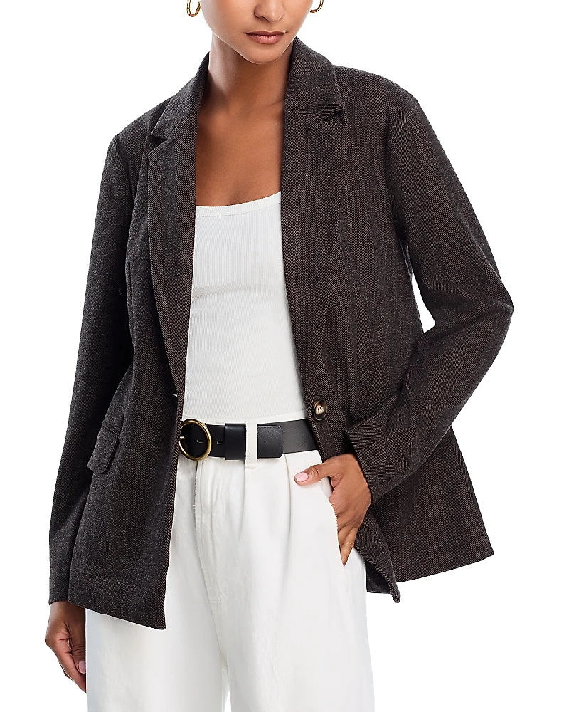 Aqua Herringbone Blazer - Exclusive