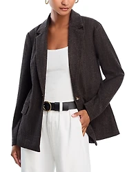 Aqua Herringbone Blazer - Exclusive