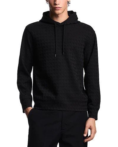 Emporio Armani Allover Eagle Jacquard Motif Hooded Sweatshirt