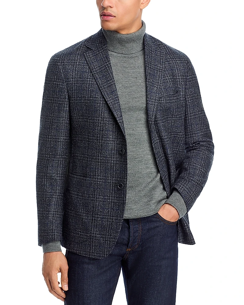 The Men's Store at Bloomingdale's Boucle Plaid Unstructured Regular Fit Sport Coat - Exclusive
