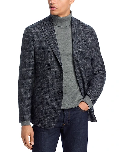 The Men's Store at Bloomingdale's Boucle Plaid Unstructured Regular Fit Sport Coat - Exclusive