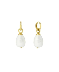 Ottoman Hands Ava Pearl Drop Huggie Earrings