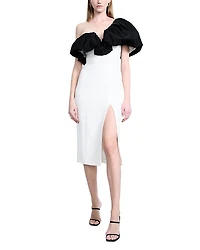 Bcbgmaxazria Puff Tea Length Dress