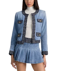 Alice and Olivia Landon Cropped Denim Jacket