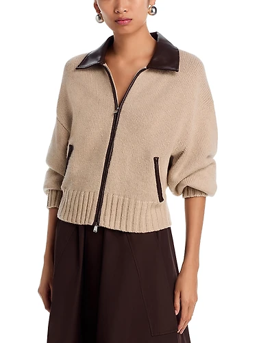 Simkhai Zofia Zip Front Wool Cardigan