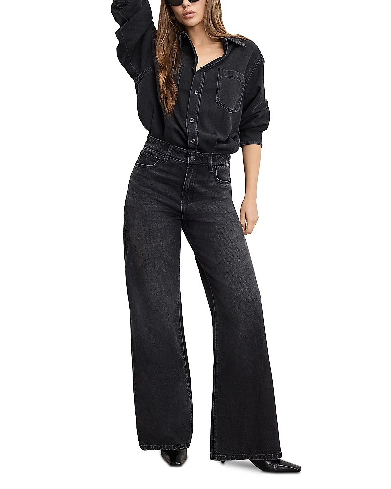 Good American Denim Shirt Jumpsuit