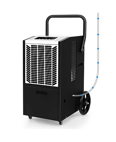 Costway 163 Pints Commercial Dehumidifier with Pump & Drain Hose Heavy Duty Dehumidifier