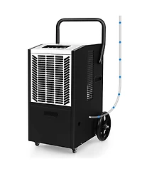 Costway 163 Pints Commercial Dehumidifier with Pump & Drain Hose Heavy Duty Dehumidifier
