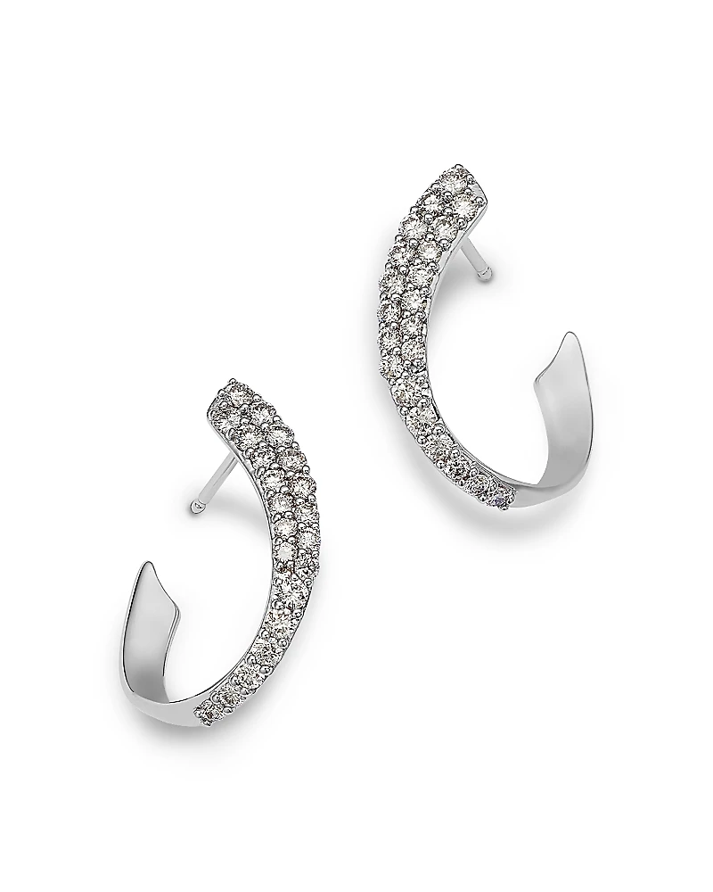 Bloomingdale's Fine Collection Diamond Spiral Hoop Earrings