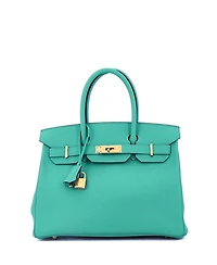 Pre-Owned HERMES Birkin 30 Handbag Green Epsom with Gold Hardware