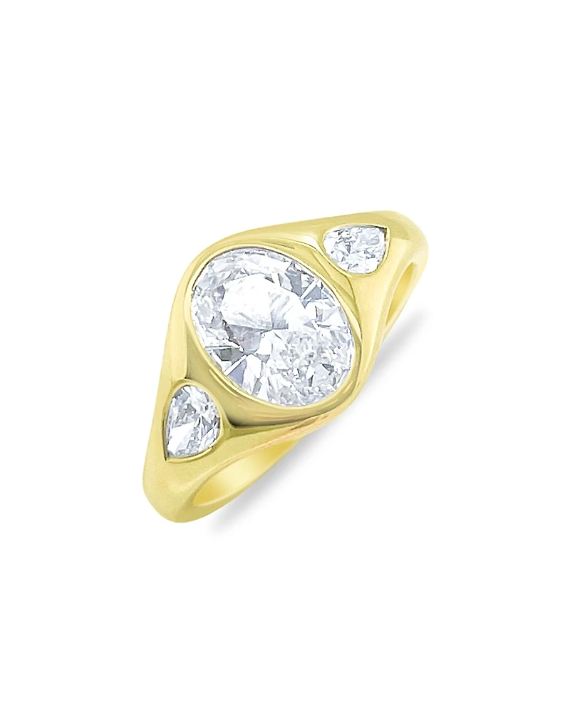 Meira T 14K Yellow Gold Lab Grown Diamond Oval & Pearl Ring