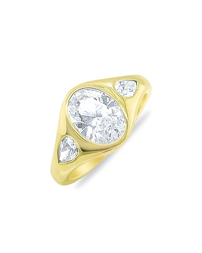 Meira T 14K Yellow Gold Lab Grown Diamond Oval & Pearl Ring
