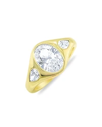 Meira T 14K Yellow Gold Lab Grown Diamond Oval & Pearl Ring