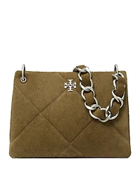 Tory Burch Small Kira Diamond Quilt Suede Shoulder Bag