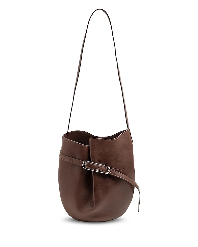 Liffner Leather Belted Bucket Bag