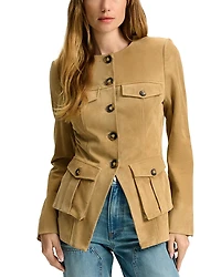 Veronica Beard Orrin Leather Cargo Jacket