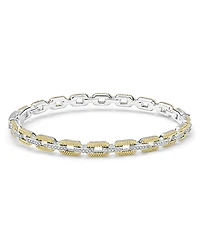 Lagos 18K Yellow Gold & Sterling Silver Caviar Lux Diamond Chain Link Bracelet