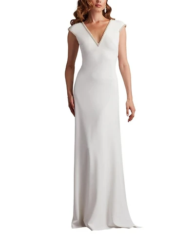 Marcellina Pearl Trim Gown