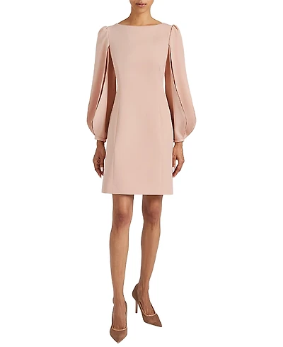 Santorelli Arana Shift Dress with Pleated Bishop Sleeves