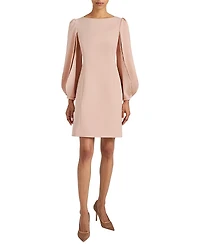 Santorelli Arana Shift Dress with Pleated Bishop Sleeves