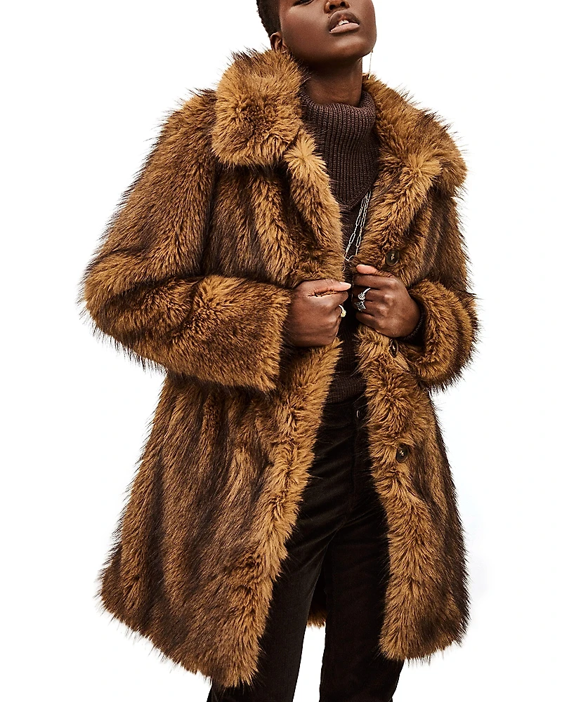 Ba & sh Lestor Faux Fur Coat