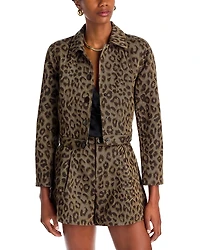 L'Agence Marla Crop Leopard Jacket
