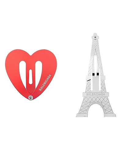 Balenciaga Bazaar Paris Heart Snap Clip Set