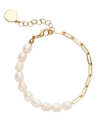 Aqua Cultured Freshwater Pearl Chain Bracelet - Exclusive