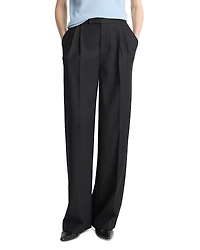 Vince Mid Rise Pleated Wide Leg Pants