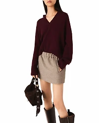 Maje Short Wool Blend Skirt