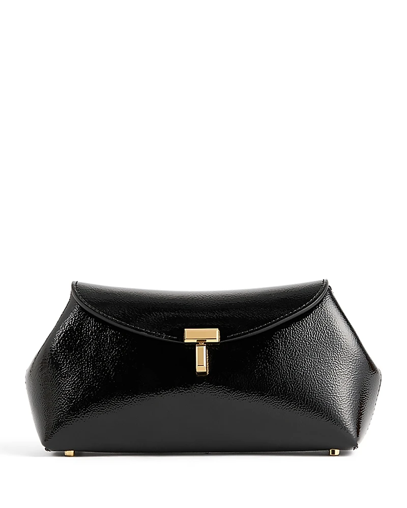 Toteme Mini T-Lock Glossy Leather Naplack Clutch