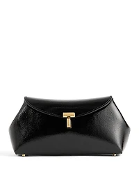 Toteme Mini T-Lock Glossy Leather Naplack Clutch