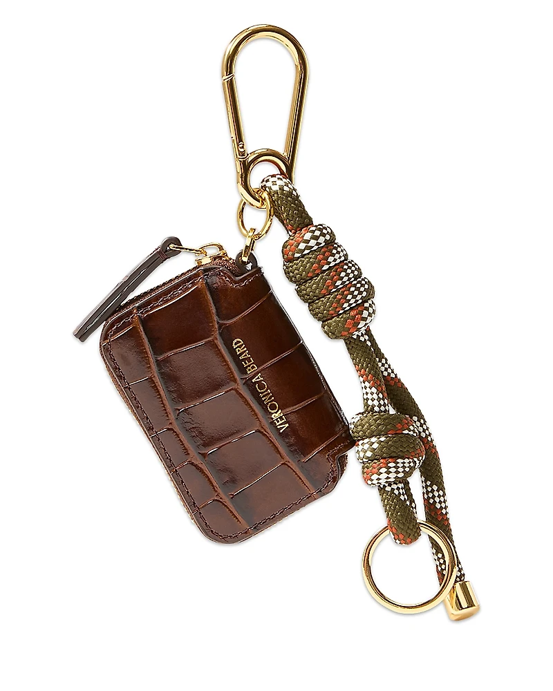 Veronica Beard Croc Embossed Leather Pouch Bag Charm