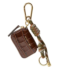 Veronica Beard Croc Embossed Leather Pouch Bag Charm