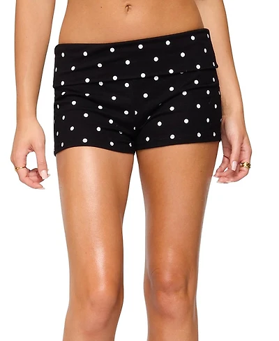 Edikted Chelsie Polka Dot Foldover Shorts
