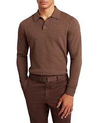 Ted Baker Gaten Long Sleeve Textured Stitch Polo