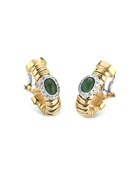 Alberto Milani 18K Yellow Gold Via Giardino Emerald & Diamond Tubogas Huggie Hoop Earrings